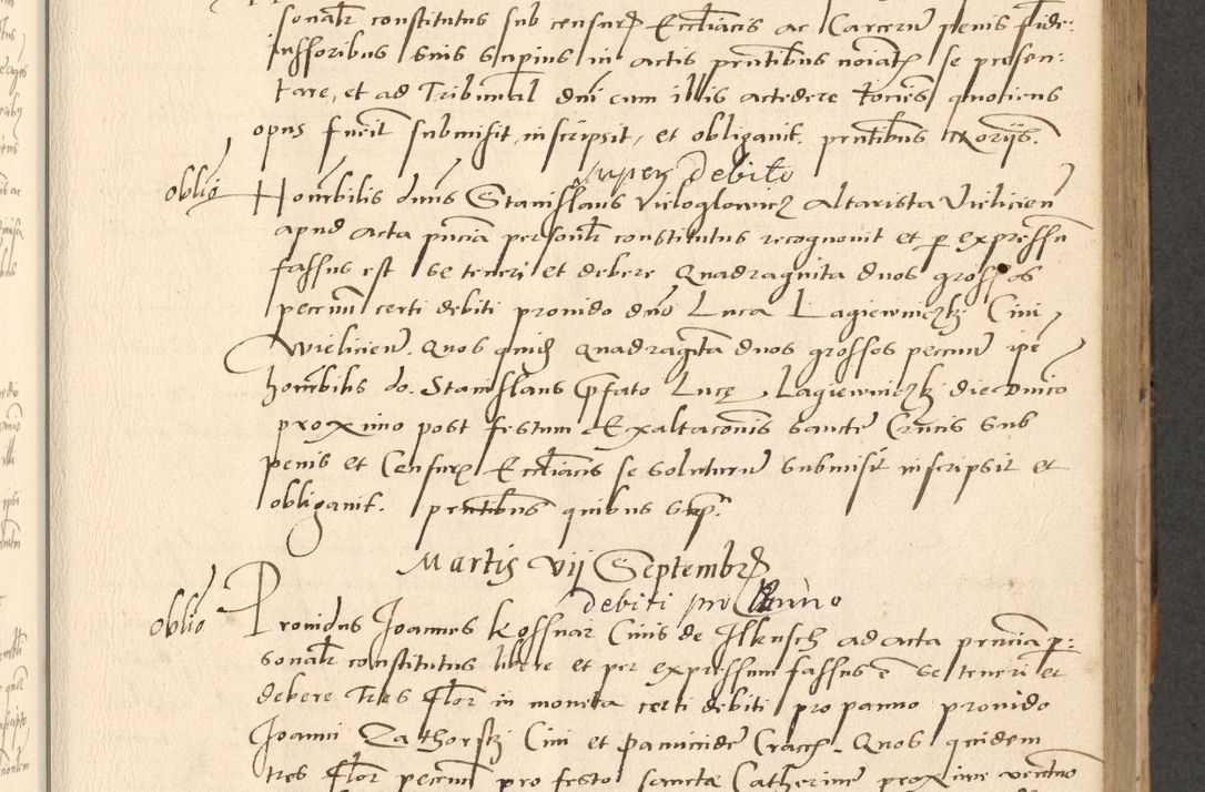 Zdjęcie nr 130 dla obiektu archiwalnego: Acta actorum causarum, sentenciarum et obligationum coram reverendo patre domino Paulo Crassowsky Varschoviensi et Omnium Sanctorum preposito, canonico vicarioque in spiritualibus ex commissione reverendissimi in Christo patris et domini domini Petri Dei gratia episcopi Cracoviensis ac officiali generali Cracoviensi ad annum Domini 1540, cuius indictio est 13, pontificatus sanctissimi in Christo patris et domini nostri domini Pauli divina providencia pape tercii anno sexto a die ac mense infrascriptis feliciter continuantur