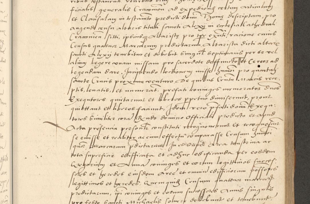 Zdjęcie nr 147 dla obiektu archiwalnego: Acta actorum causarum, sentenciarum et obligationum coram reverendo patre domino Paulo Crassowsky Varschoviensi et Omnium Sanctorum preposito, canonico vicarioque in spiritualibus ex commissione reverendissimi in Christo patris et domini domini Petri Dei gratia episcopi Cracoviensis ac officiali generali Cracoviensi ad annum Domini 1540, cuius indictio est 13, pontificatus sanctissimi in Christo patris et domini nostri domini Pauli divina providencia pape tercii anno sexto a die ac mense infrascriptis feliciter continuantur