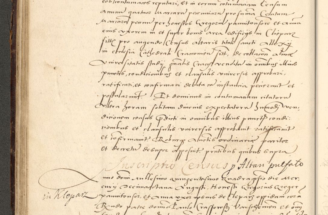 Zdjęcie nr 148 dla obiektu archiwalnego: Acta actorum causarum, sentenciarum et obligationum coram reverendo patre domino Paulo Crassowsky Varschoviensi et Omnium Sanctorum preposito, canonico vicarioque in spiritualibus ex commissione reverendissimi in Christo patris et domini domini Petri Dei gratia episcopi Cracoviensis ac officiali generali Cracoviensi ad annum Domini 1540, cuius indictio est 13, pontificatus sanctissimi in Christo patris et domini nostri domini Pauli divina providencia pape tercii anno sexto a die ac mense infrascriptis feliciter continuantur