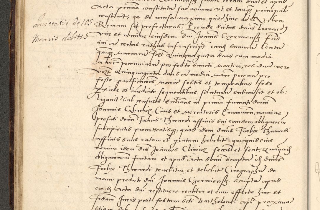 Zdjęcie nr 166 dla obiektu archiwalnego: Acta actorum causarum, sentenciarum et obligationum coram reverendo patre domino Paulo Crassowsky Varschoviensi et Omnium Sanctorum preposito, canonico vicarioque in spiritualibus ex commissione reverendissimi in Christo patris et domini domini Petri Dei gratia episcopi Cracoviensis ac officiali generali Cracoviensi ad annum Domini 1540, cuius indictio est 13, pontificatus sanctissimi in Christo patris et domini nostri domini Pauli divina providencia pape tercii anno sexto a die ac mense infrascriptis feliciter continuantur
