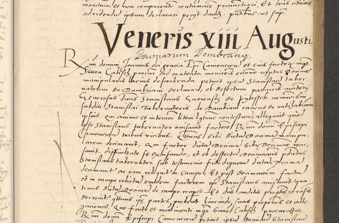 Zdjęcie nr 176 dla obiektu archiwalnego: Acta actorum causarum, sentenciarum et obligationum coram reverendo patre domino Paulo Crassowsky Varschoviensi et Omnium Sanctorum preposito, canonico vicarioque in spiritualibus ex commissione reverendissimi in Christo patris et domini domini Petri Dei gratia episcopi Cracoviensis ac officiali generali Cracoviensi ad annum Domini 1540, cuius indictio est 13, pontificatus sanctissimi in Christo patris et domini nostri domini Pauli divina providencia pape tercii anno sexto a die ac mense infrascriptis feliciter continuantur