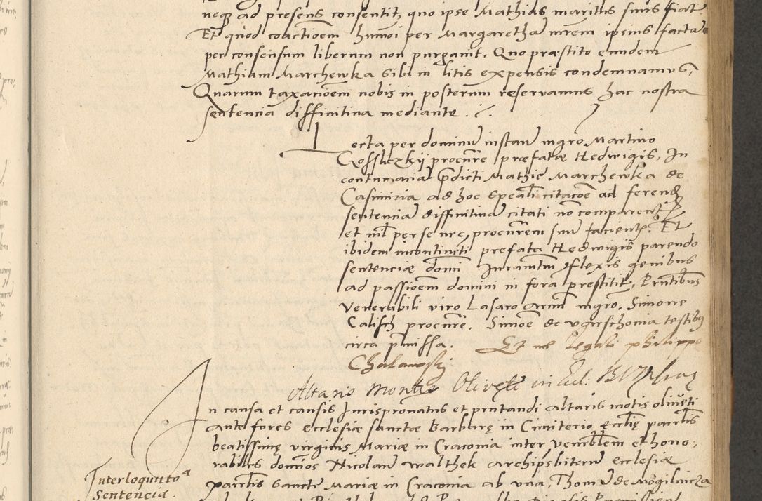 Zdjęcie nr 187 dla obiektu archiwalnego: Acta actorum causarum, sentenciarum et obligationum coram reverendo patre domino Paulo Crassowsky Varschoviensi et Omnium Sanctorum preposito, canonico vicarioque in spiritualibus ex commissione reverendissimi in Christo patris et domini domini Petri Dei gratia episcopi Cracoviensis ac officiali generali Cracoviensi ad annum Domini 1540, cuius indictio est 13, pontificatus sanctissimi in Christo patris et domini nostri domini Pauli divina providencia pape tercii anno sexto a die ac mense infrascriptis feliciter continuantur