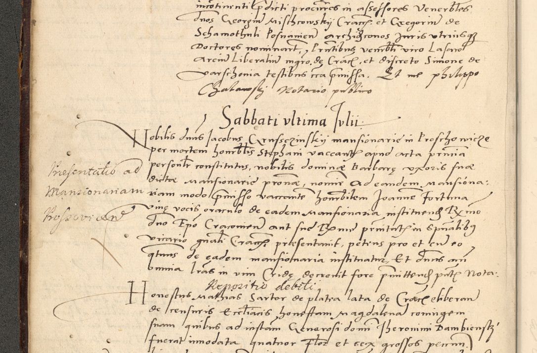 Zdjęcie nr 192 dla obiektu archiwalnego: Acta actorum causarum, sentenciarum et obligationum coram reverendo patre domino Paulo Crassowsky Varschoviensi et Omnium Sanctorum preposito, canonico vicarioque in spiritualibus ex commissione reverendissimi in Christo patris et domini domini Petri Dei gratia episcopi Cracoviensis ac officiali generali Cracoviensi ad annum Domini 1540, cuius indictio est 13, pontificatus sanctissimi in Christo patris et domini nostri domini Pauli divina providencia pape tercii anno sexto a die ac mense infrascriptis feliciter continuantur