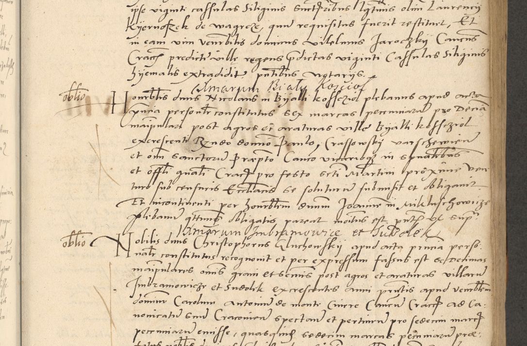 Zdjęcie nr 198 dla obiektu archiwalnego: Acta actorum causarum, sentenciarum et obligationum coram reverendo patre domino Paulo Crassowsky Varschoviensi et Omnium Sanctorum preposito, canonico vicarioque in spiritualibus ex commissione reverendissimi in Christo patris et domini domini Petri Dei gratia episcopi Cracoviensis ac officiali generali Cracoviensi ad annum Domini 1540, cuius indictio est 13, pontificatus sanctissimi in Christo patris et domini nostri domini Pauli divina providencia pape tercii anno sexto a die ac mense infrascriptis feliciter continuantur