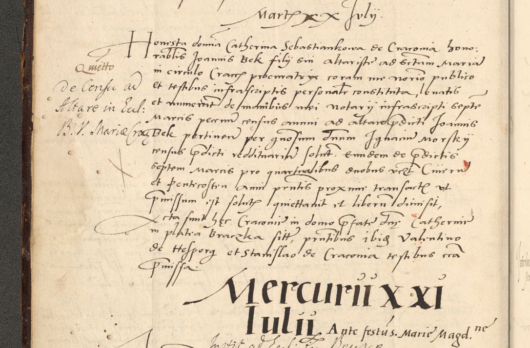 Zdjęcie nr 201 dla obiektu archiwalnego: Acta actorum causarum, sentenciarum et obligationum coram reverendo patre domino Paulo Crassowsky Varschoviensi et Omnium Sanctorum preposito, canonico vicarioque in spiritualibus ex commissione reverendissimi in Christo patris et domini domini Petri Dei gratia episcopi Cracoviensis ac officiali generali Cracoviensi ad annum Domini 1540, cuius indictio est 13, pontificatus sanctissimi in Christo patris et domini nostri domini Pauli divina providencia pape tercii anno sexto a die ac mense infrascriptis feliciter continuantur