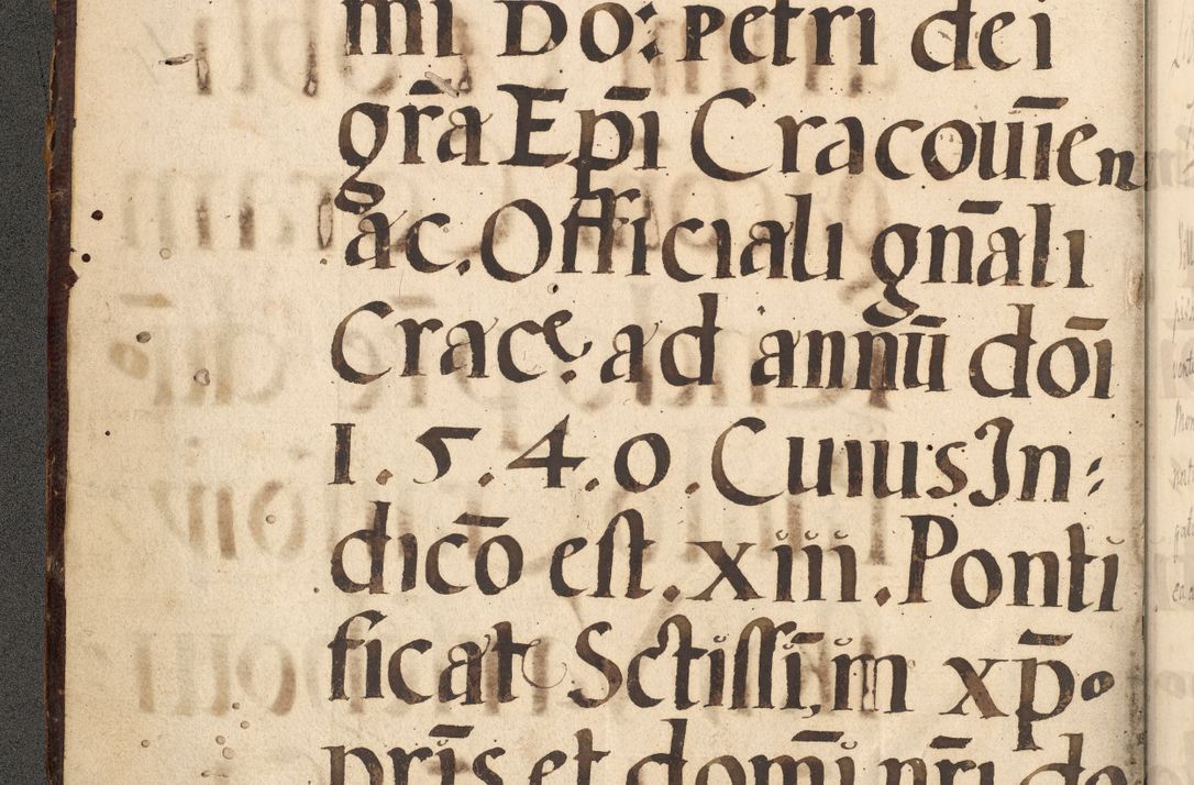 Zdjęcie nr 205 dla obiektu archiwalnego: Acta actorum causarum, sentenciarum et obligationum coram reverendo patre domino Paulo Crassowsky Varschoviensi et Omnium Sanctorum preposito, canonico vicarioque in spiritualibus ex commissione reverendissimi in Christo patris et domini domini Petri Dei gratia episcopi Cracoviensis ac officiali generali Cracoviensi ad annum Domini 1540, cuius indictio est 13, pontificatus sanctissimi in Christo patris et domini nostri domini Pauli divina providencia pape tercii anno sexto a die ac mense infrascriptis feliciter continuantur