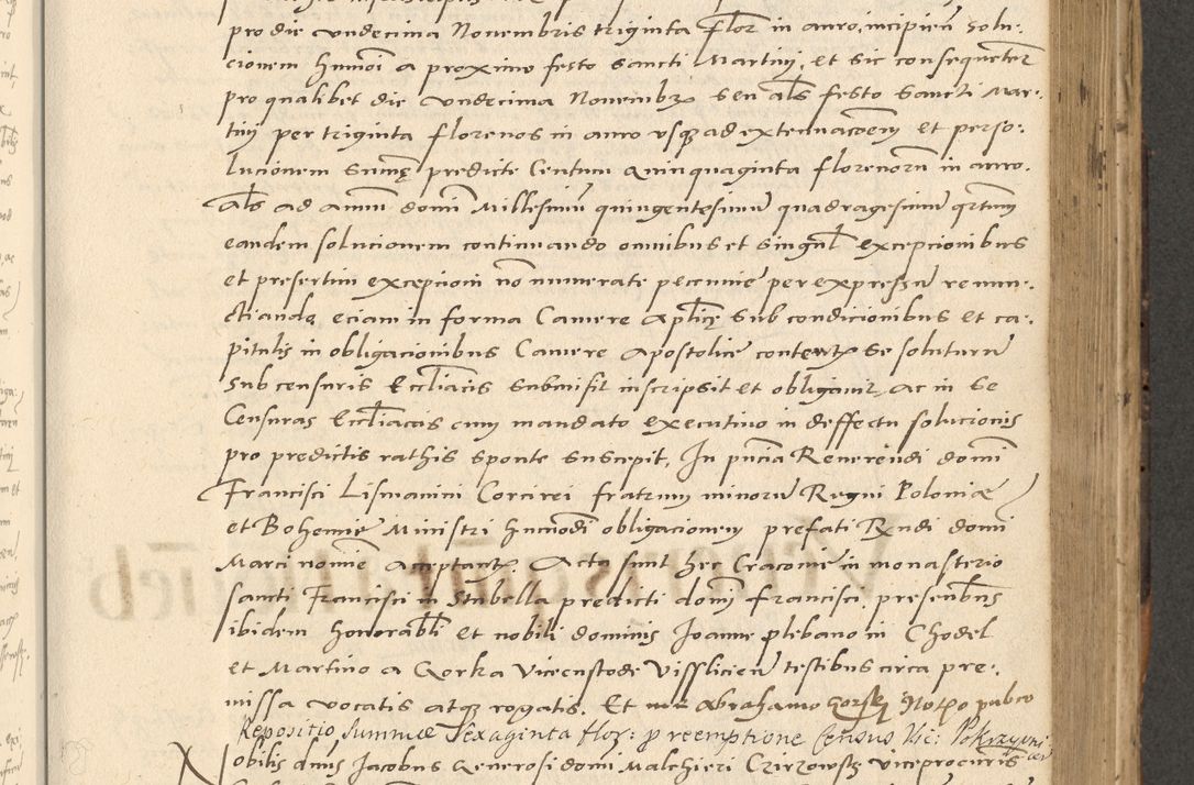 Zdjęcie nr 210 dla obiektu archiwalnego: Acta actorum causarum, sentenciarum et obligationum coram reverendo patre domino Paulo Crassowsky Varschoviensi et Omnium Sanctorum preposito, canonico vicarioque in spiritualibus ex commissione reverendissimi in Christo patris et domini domini Petri Dei gratia episcopi Cracoviensis ac officiali generali Cracoviensi ad annum Domini 1540, cuius indictio est 13, pontificatus sanctissimi in Christo patris et domini nostri domini Pauli divina providencia pape tercii anno sexto a die ac mense infrascriptis feliciter continuantur