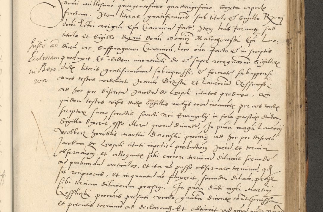 Zdjęcie nr 218 dla obiektu archiwalnego: Acta actorum causarum, sentenciarum et obligationum coram reverendo patre domino Paulo Crassowsky Varschoviensi et Omnium Sanctorum preposito, canonico vicarioque in spiritualibus ex commissione reverendissimi in Christo patris et domini domini Petri Dei gratia episcopi Cracoviensis ac officiali generali Cracoviensi ad annum Domini 1540, cuius indictio est 13, pontificatus sanctissimi in Christo patris et domini nostri domini Pauli divina providencia pape tercii anno sexto a die ac mense infrascriptis feliciter continuantur