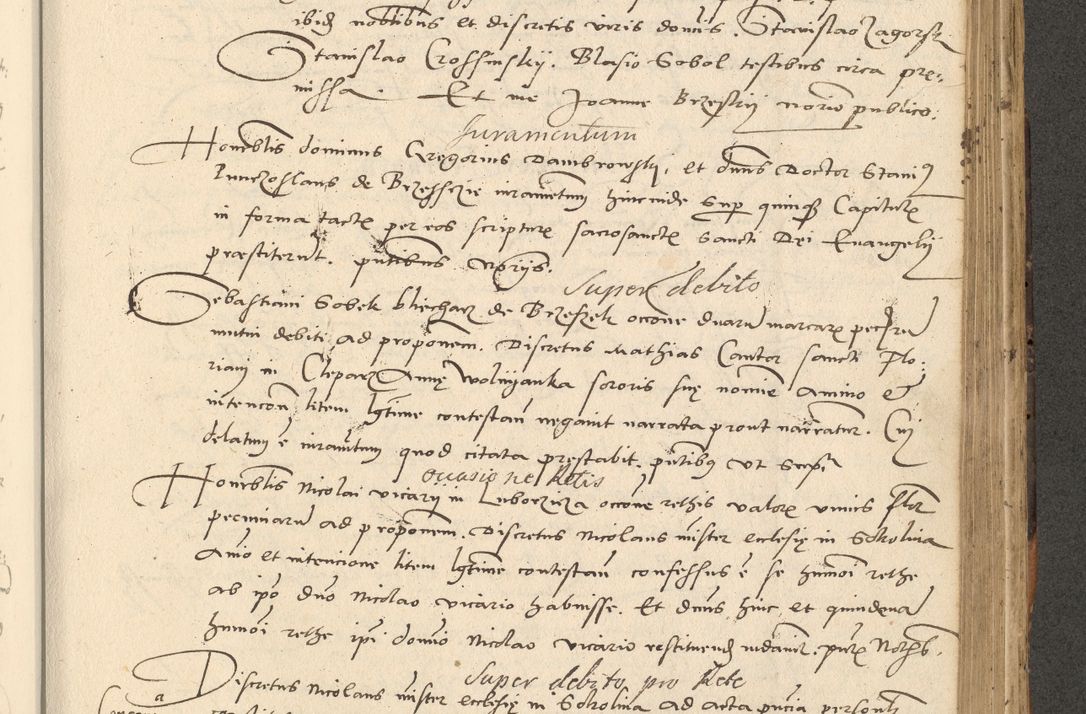 Zdjęcie nr 219 dla obiektu archiwalnego: Acta actorum causarum, sentenciarum et obligationum coram reverendo patre domino Paulo Crassowsky Varschoviensi et Omnium Sanctorum preposito, canonico vicarioque in spiritualibus ex commissione reverendissimi in Christo patris et domini domini Petri Dei gratia episcopi Cracoviensis ac officiali generali Cracoviensi ad annum Domini 1540, cuius indictio est 13, pontificatus sanctissimi in Christo patris et domini nostri domini Pauli divina providencia pape tercii anno sexto a die ac mense infrascriptis feliciter continuantur