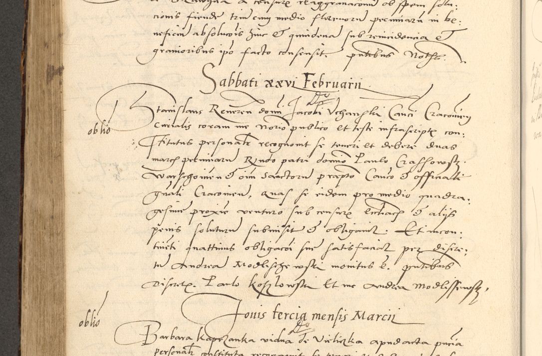 Zdjęcie nr 226 dla obiektu archiwalnego: Acta actorum causarum, sentenciarum et obligationum coram reverendo patre domino Paulo Crassowsky Varschoviensi et Omnium Sanctorum preposito, canonico vicarioque in spiritualibus ex commissione reverendissimi in Christo patris et domini domini Petri Dei gratia episcopi Cracoviensis ac officiali generali Cracoviensi ad annum Domini 1540, cuius indictio est 13, pontificatus sanctissimi in Christo patris et domini nostri domini Pauli divina providencia pape tercii anno sexto a die ac mense infrascriptis feliciter continuantur