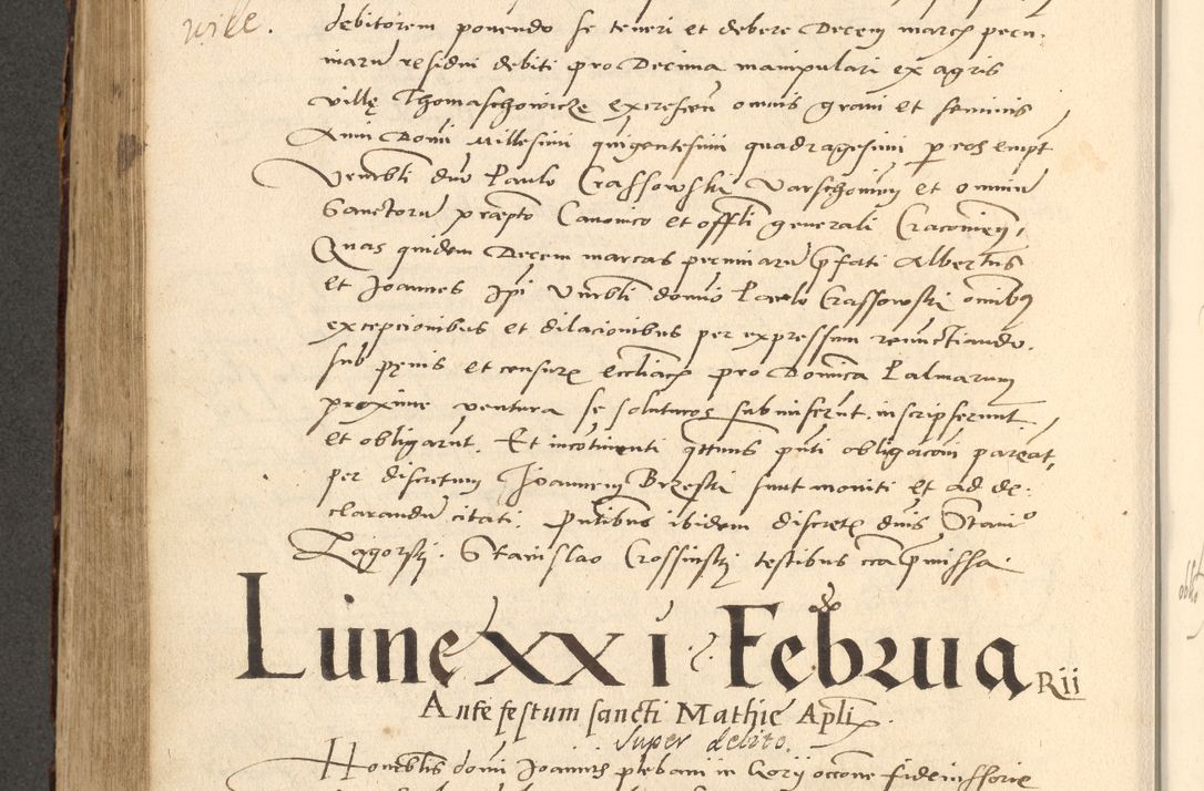 Zdjęcie nr 235 dla obiektu archiwalnego: Acta actorum causarum, sentenciarum et obligationum coram reverendo patre domino Paulo Crassowsky Varschoviensi et Omnium Sanctorum preposito, canonico vicarioque in spiritualibus ex commissione reverendissimi in Christo patris et domini domini Petri Dei gratia episcopi Cracoviensis ac officiali generali Cracoviensi ad annum Domini 1540, cuius indictio est 13, pontificatus sanctissimi in Christo patris et domini nostri domini Pauli divina providencia pape tercii anno sexto a die ac mense infrascriptis feliciter continuantur