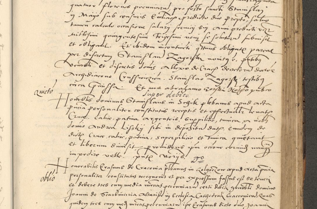 Zdjęcie nr 239 dla obiektu archiwalnego: Acta actorum causarum, sentenciarum et obligationum coram reverendo patre domino Paulo Crassowsky Varschoviensi et Omnium Sanctorum preposito, canonico vicarioque in spiritualibus ex commissione reverendissimi in Christo patris et domini domini Petri Dei gratia episcopi Cracoviensis ac officiali generali Cracoviensi ad annum Domini 1540, cuius indictio est 13, pontificatus sanctissimi in Christo patris et domini nostri domini Pauli divina providencia pape tercii anno sexto a die ac mense infrascriptis feliciter continuantur