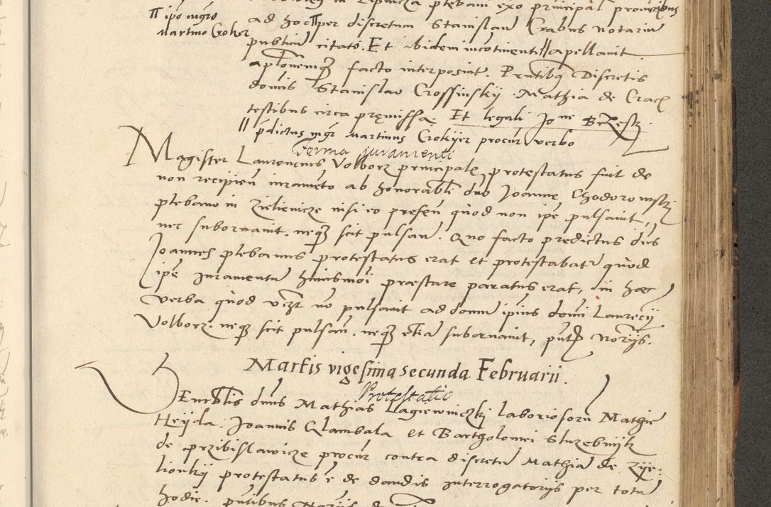 Zdjęcie nr 242 dla obiektu archiwalnego: Acta actorum causarum, sentenciarum et obligationum coram reverendo patre domino Paulo Crassowsky Varschoviensi et Omnium Sanctorum preposito, canonico vicarioque in spiritualibus ex commissione reverendissimi in Christo patris et domini domini Petri Dei gratia episcopi Cracoviensis ac officiali generali Cracoviensi ad annum Domini 1540, cuius indictio est 13, pontificatus sanctissimi in Christo patris et domini nostri domini Pauli divina providencia pape tercii anno sexto a die ac mense infrascriptis feliciter continuantur