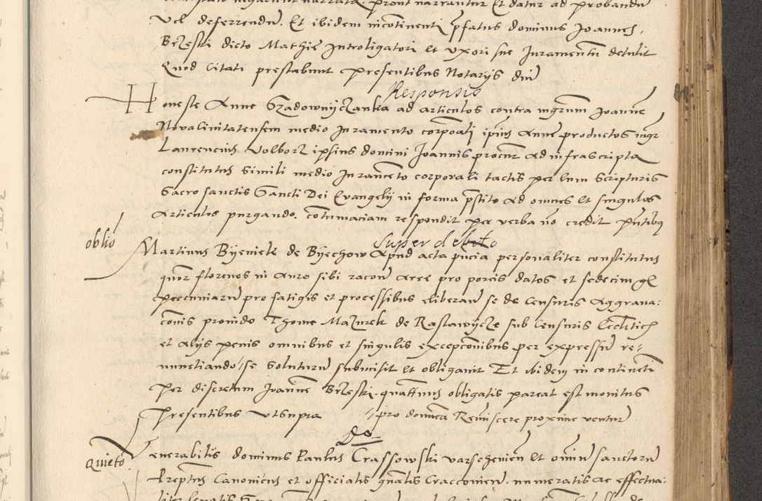 Zdjęcie nr 252 dla obiektu archiwalnego: Acta actorum causarum, sentenciarum et obligationum coram reverendo patre domino Paulo Crassowsky Varschoviensi et Omnium Sanctorum preposito, canonico vicarioque in spiritualibus ex commissione reverendissimi in Christo patris et domini domini Petri Dei gratia episcopi Cracoviensis ac officiali generali Cracoviensi ad annum Domini 1540, cuius indictio est 13, pontificatus sanctissimi in Christo patris et domini nostri domini Pauli divina providencia pape tercii anno sexto a die ac mense infrascriptis feliciter continuantur