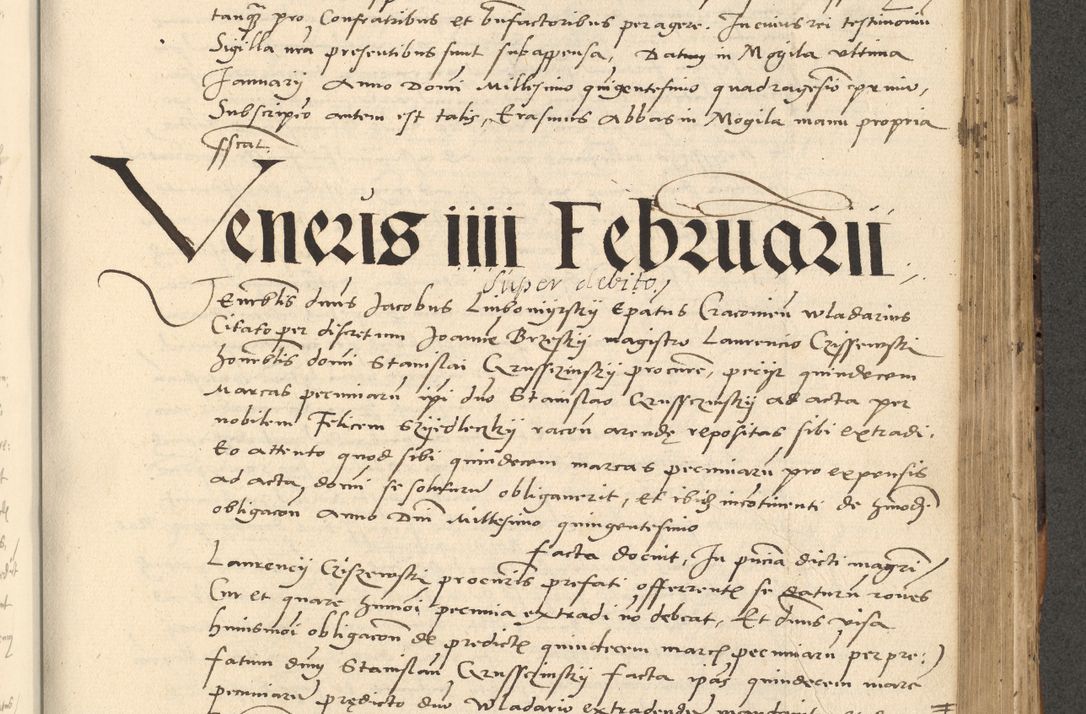 Zdjęcie nr 260 dla obiektu archiwalnego: Acta actorum causarum, sentenciarum et obligationum coram reverendo patre domino Paulo Crassowsky Varschoviensi et Omnium Sanctorum preposito, canonico vicarioque in spiritualibus ex commissione reverendissimi in Christo patris et domini domini Petri Dei gratia episcopi Cracoviensis ac officiali generali Cracoviensi ad annum Domini 1540, cuius indictio est 13, pontificatus sanctissimi in Christo patris et domini nostri domini Pauli divina providencia pape tercii anno sexto a die ac mense infrascriptis feliciter continuantur