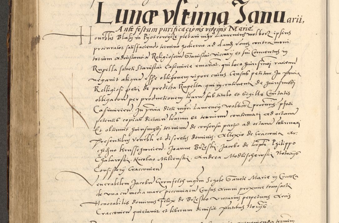 Zdjęcie nr 269 dla obiektu archiwalnego: Acta actorum causarum, sentenciarum et obligationum coram reverendo patre domino Paulo Crassowsky Varschoviensi et Omnium Sanctorum preposito, canonico vicarioque in spiritualibus ex commissione reverendissimi in Christo patris et domini domini Petri Dei gratia episcopi Cracoviensis ac officiali generali Cracoviensi ad annum Domini 1540, cuius indictio est 13, pontificatus sanctissimi in Christo patris et domini nostri domini Pauli divina providencia pape tercii anno sexto a die ac mense infrascriptis feliciter continuantur