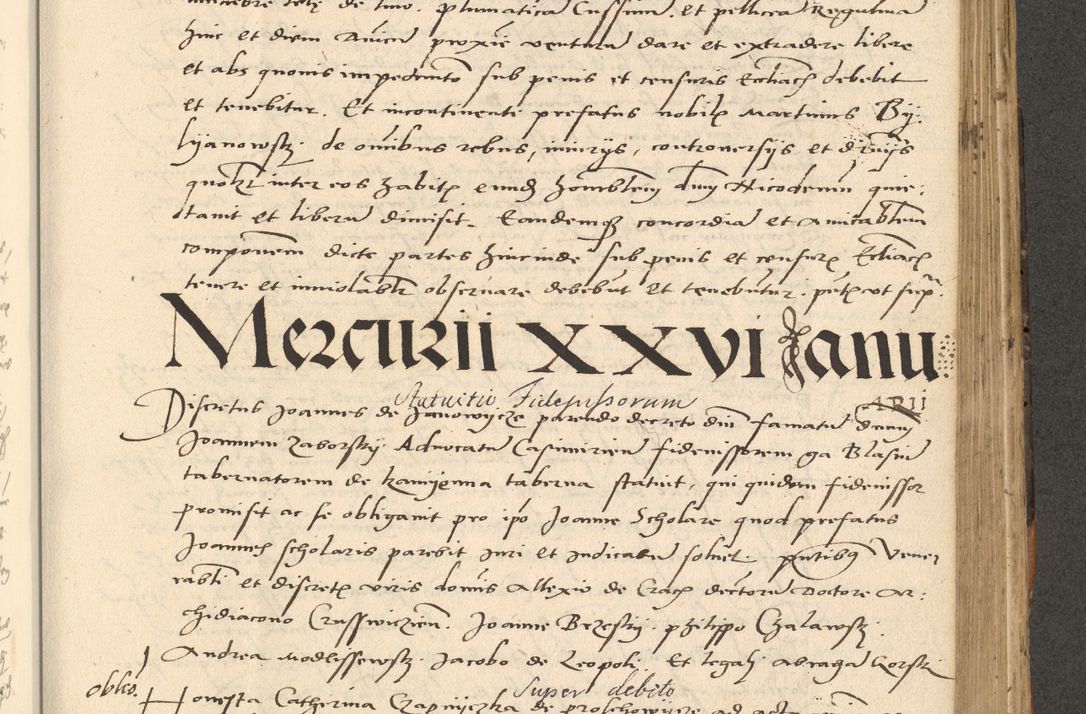 Zdjęcie nr 280 dla obiektu archiwalnego: Acta actorum causarum, sentenciarum et obligationum coram reverendo patre domino Paulo Crassowsky Varschoviensi et Omnium Sanctorum preposito, canonico vicarioque in spiritualibus ex commissione reverendissimi in Christo patris et domini domini Petri Dei gratia episcopi Cracoviensis ac officiali generali Cracoviensi ad annum Domini 1540, cuius indictio est 13, pontificatus sanctissimi in Christo patris et domini nostri domini Pauli divina providencia pape tercii anno sexto a die ac mense infrascriptis feliciter continuantur