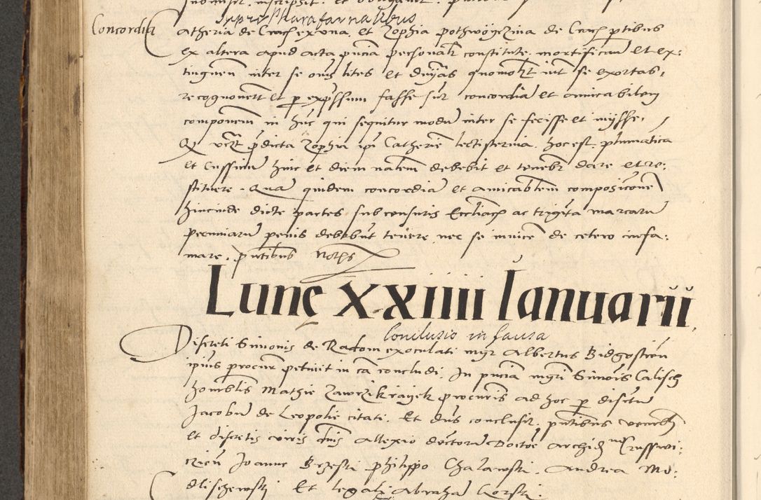 Zdjęcie nr 286 dla obiektu archiwalnego: Acta actorum causarum, sentenciarum et obligationum coram reverendo patre domino Paulo Crassowsky Varschoviensi et Omnium Sanctorum preposito, canonico vicarioque in spiritualibus ex commissione reverendissimi in Christo patris et domini domini Petri Dei gratia episcopi Cracoviensis ac officiali generali Cracoviensi ad annum Domini 1540, cuius indictio est 13, pontificatus sanctissimi in Christo patris et domini nostri domini Pauli divina providencia pape tercii anno sexto a die ac mense infrascriptis feliciter continuantur