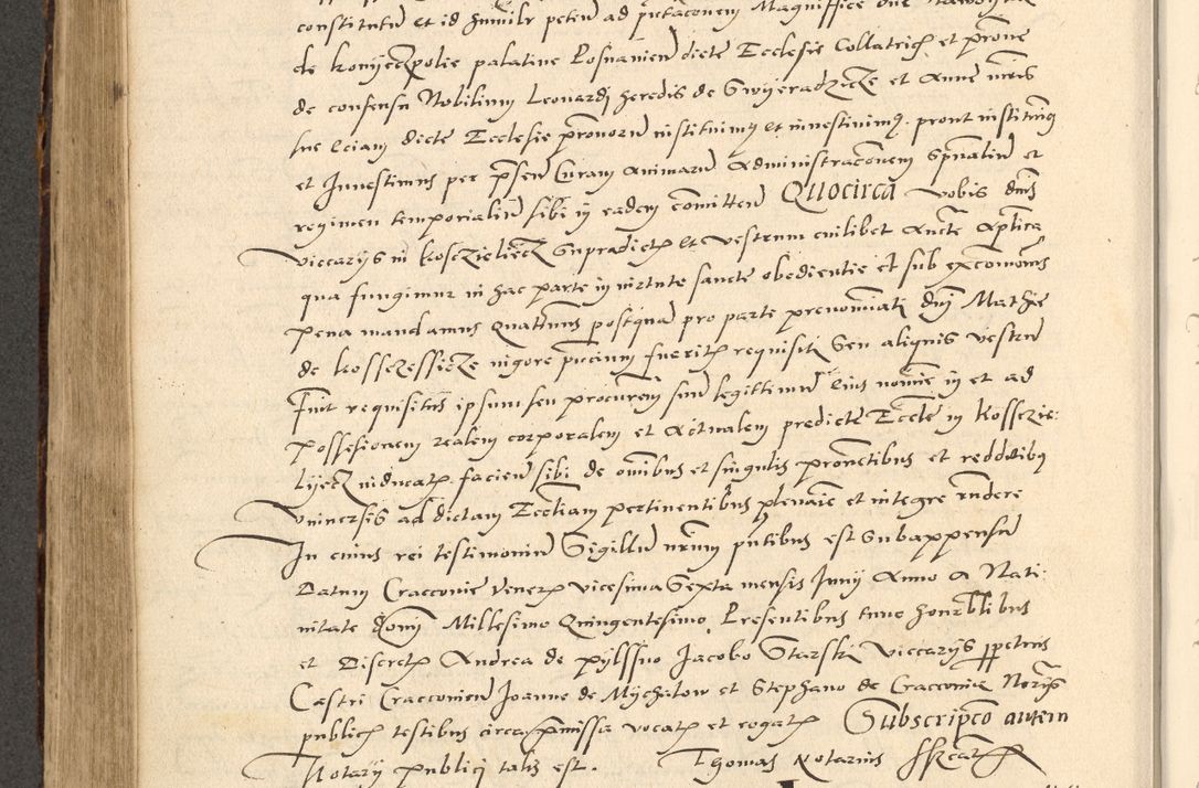 Zdjęcie nr 297 dla obiektu archiwalnego: Acta actorum causarum, sentenciarum et obligationum coram reverendo patre domino Paulo Crassowsky Varschoviensi et Omnium Sanctorum preposito, canonico vicarioque in spiritualibus ex commissione reverendissimi in Christo patris et domini domini Petri Dei gratia episcopi Cracoviensis ac officiali generali Cracoviensi ad annum Domini 1540, cuius indictio est 13, pontificatus sanctissimi in Christo patris et domini nostri domini Pauli divina providencia pape tercii anno sexto a die ac mense infrascriptis feliciter continuantur