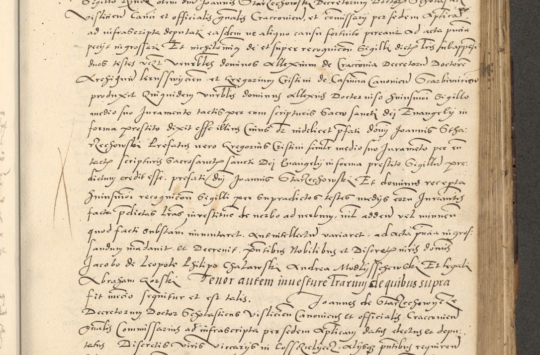 Zdjęcie nr 299 dla obiektu archiwalnego: Acta actorum causarum, sentenciarum et obligationum coram reverendo patre domino Paulo Crassowsky Varschoviensi et Omnium Sanctorum preposito, canonico vicarioque in spiritualibus ex commissione reverendissimi in Christo patris et domini domini Petri Dei gratia episcopi Cracoviensis ac officiali generali Cracoviensi ad annum Domini 1540, cuius indictio est 13, pontificatus sanctissimi in Christo patris et domini nostri domini Pauli divina providencia pape tercii anno sexto a die ac mense infrascriptis feliciter continuantur