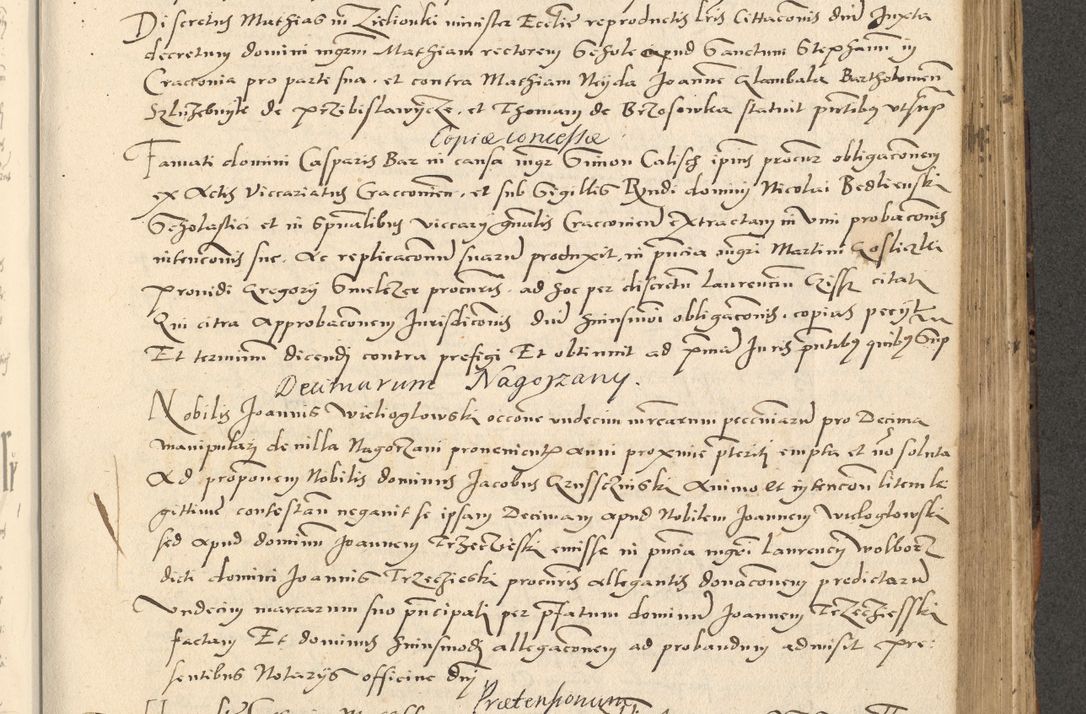 Zdjęcie nr 301 dla obiektu archiwalnego: Acta actorum causarum, sentenciarum et obligationum coram reverendo patre domino Paulo Crassowsky Varschoviensi et Omnium Sanctorum preposito, canonico vicarioque in spiritualibus ex commissione reverendissimi in Christo patris et domini domini Petri Dei gratia episcopi Cracoviensis ac officiali generali Cracoviensi ad annum Domini 1540, cuius indictio est 13, pontificatus sanctissimi in Christo patris et domini nostri domini Pauli divina providencia pape tercii anno sexto a die ac mense infrascriptis feliciter continuantur