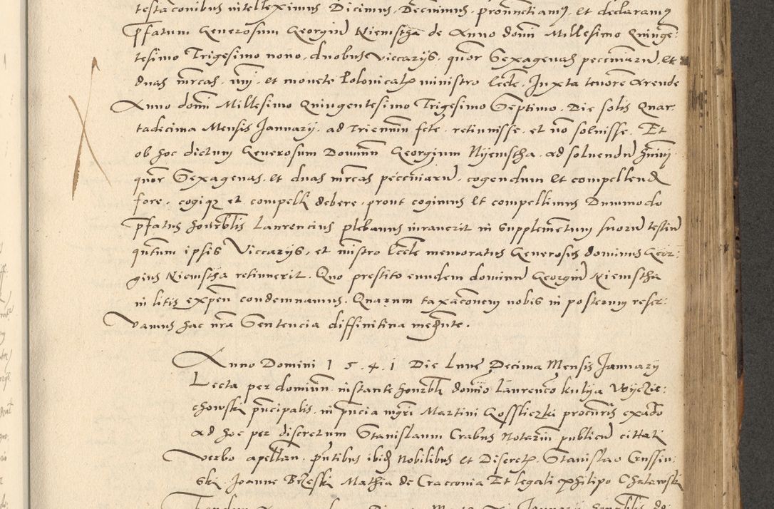 Zdjęcie nr 304 dla obiektu archiwalnego: Acta actorum causarum, sentenciarum et obligationum coram reverendo patre domino Paulo Crassowsky Varschoviensi et Omnium Sanctorum preposito, canonico vicarioque in spiritualibus ex commissione reverendissimi in Christo patris et domini domini Petri Dei gratia episcopi Cracoviensis ac officiali generali Cracoviensi ad annum Domini 1540, cuius indictio est 13, pontificatus sanctissimi in Christo patris et domini nostri domini Pauli divina providencia pape tercii anno sexto a die ac mense infrascriptis feliciter continuantur