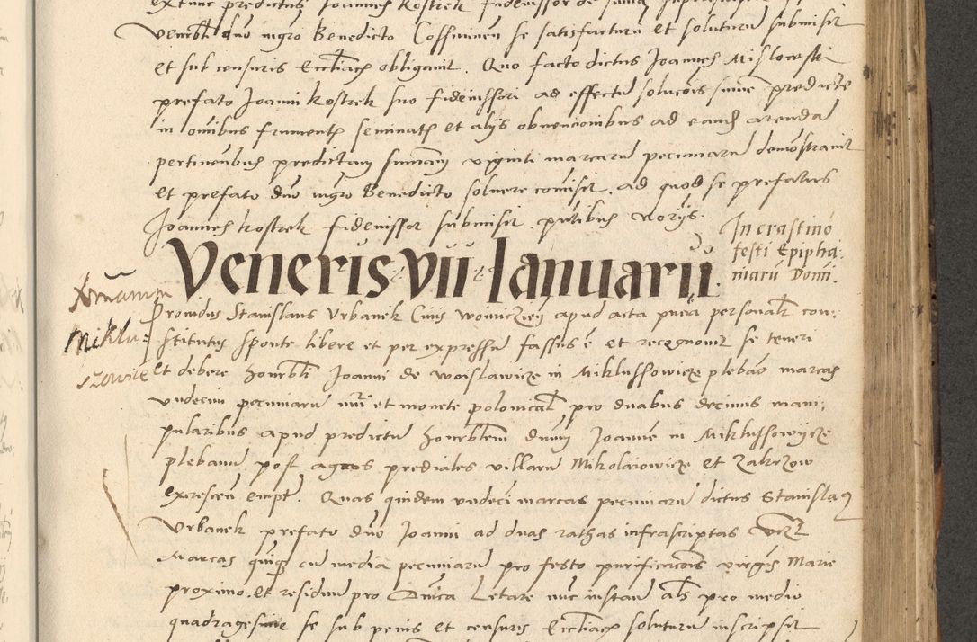 Zdjęcie nr 312 dla obiektu archiwalnego: Acta actorum causarum, sentenciarum et obligationum coram reverendo patre domino Paulo Crassowsky Varschoviensi et Omnium Sanctorum preposito, canonico vicarioque in spiritualibus ex commissione reverendissimi in Christo patris et domini domini Petri Dei gratia episcopi Cracoviensis ac officiali generali Cracoviensi ad annum Domini 1540, cuius indictio est 13, pontificatus sanctissimi in Christo patris et domini nostri domini Pauli divina providencia pape tercii anno sexto a die ac mense infrascriptis feliciter continuantur