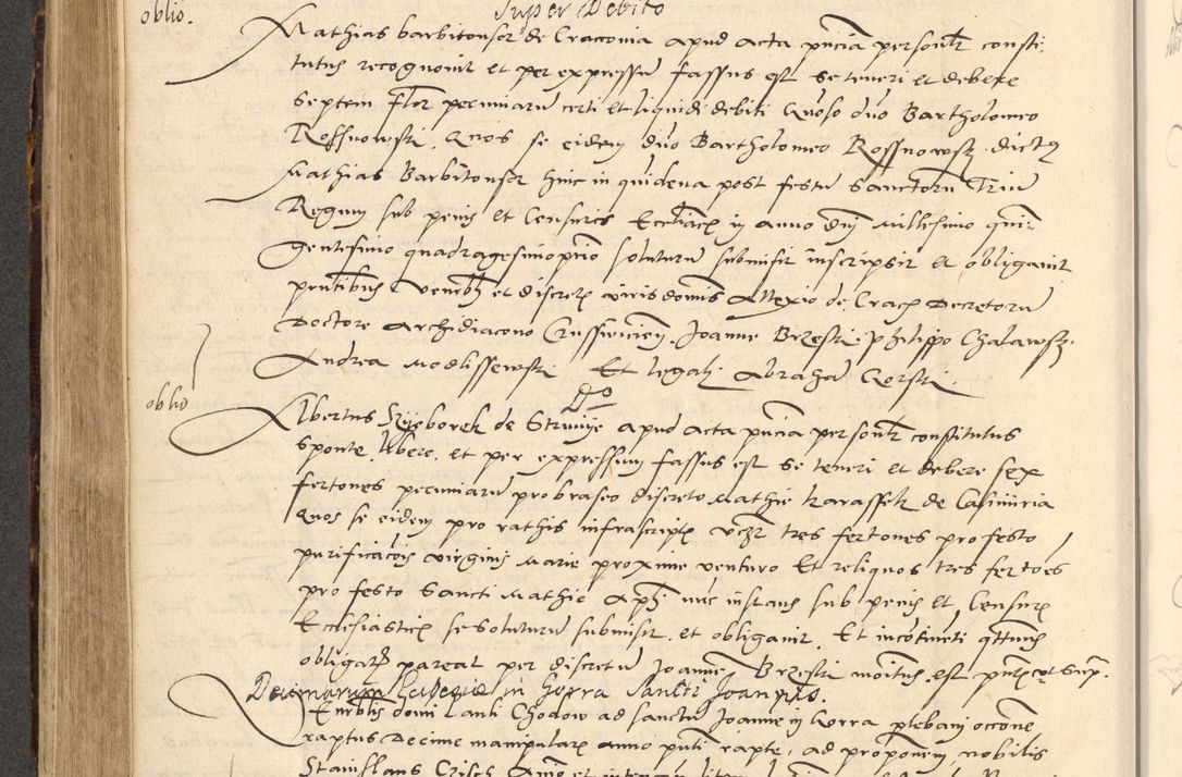 Zdjęcie nr 347 dla obiektu archiwalnego: Acta actorum causarum, sentenciarum et obligationum coram reverendo patre domino Paulo Crassowsky Varschoviensi et Omnium Sanctorum preposito, canonico vicarioque in spiritualibus ex commissione reverendissimi in Christo patris et domini domini Petri Dei gratia episcopi Cracoviensis ac officiali generali Cracoviensi ad annum Domini 1540, cuius indictio est 13, pontificatus sanctissimi in Christo patris et domini nostri domini Pauli divina providencia pape tercii anno sexto a die ac mense infrascriptis feliciter continuantur