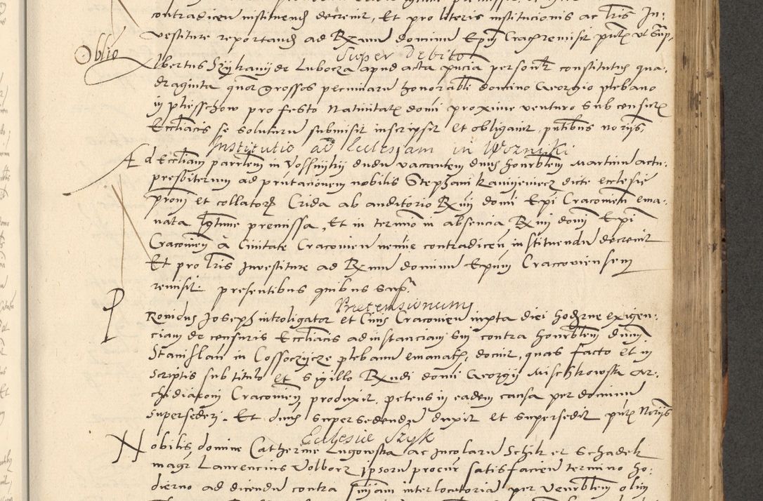 Zdjęcie nr 355 dla obiektu archiwalnego: Acta actorum causarum, sentenciarum et obligationum coram reverendo patre domino Paulo Crassowsky Varschoviensi et Omnium Sanctorum preposito, canonico vicarioque in spiritualibus ex commissione reverendissimi in Christo patris et domini domini Petri Dei gratia episcopi Cracoviensis ac officiali generali Cracoviensi ad annum Domini 1540, cuius indictio est 13, pontificatus sanctissimi in Christo patris et domini nostri domini Pauli divina providencia pape tercii anno sexto a die ac mense infrascriptis feliciter continuantur
