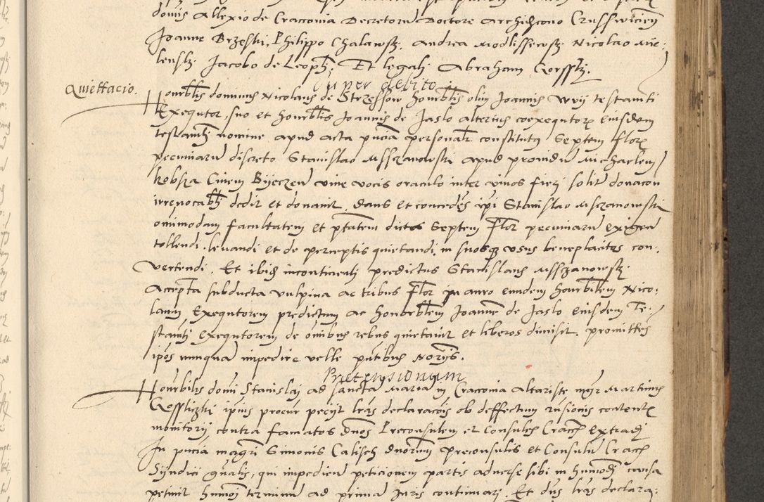Zdjęcie nr 358 dla obiektu archiwalnego: Acta actorum causarum, sentenciarum et obligationum coram reverendo patre domino Paulo Crassowsky Varschoviensi et Omnium Sanctorum preposito, canonico vicarioque in spiritualibus ex commissione reverendissimi in Christo patris et domini domini Petri Dei gratia episcopi Cracoviensis ac officiali generali Cracoviensi ad annum Domini 1540, cuius indictio est 13, pontificatus sanctissimi in Christo patris et domini nostri domini Pauli divina providencia pape tercii anno sexto a die ac mense infrascriptis feliciter continuantur