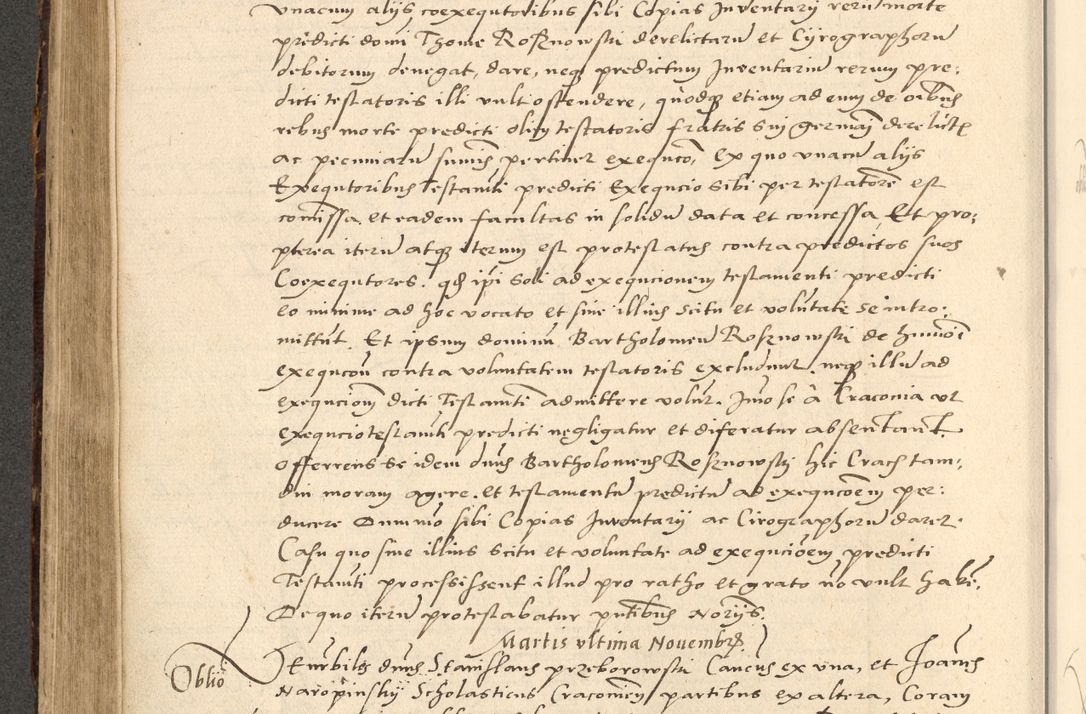 Zdjęcie nr 361 dla obiektu archiwalnego: Acta actorum causarum, sentenciarum et obligationum coram reverendo patre domino Paulo Crassowsky Varschoviensi et Omnium Sanctorum preposito, canonico vicarioque in spiritualibus ex commissione reverendissimi in Christo patris et domini domini Petri Dei gratia episcopi Cracoviensis ac officiali generali Cracoviensi ad annum Domini 1540, cuius indictio est 13, pontificatus sanctissimi in Christo patris et domini nostri domini Pauli divina providencia pape tercii anno sexto a die ac mense infrascriptis feliciter continuantur