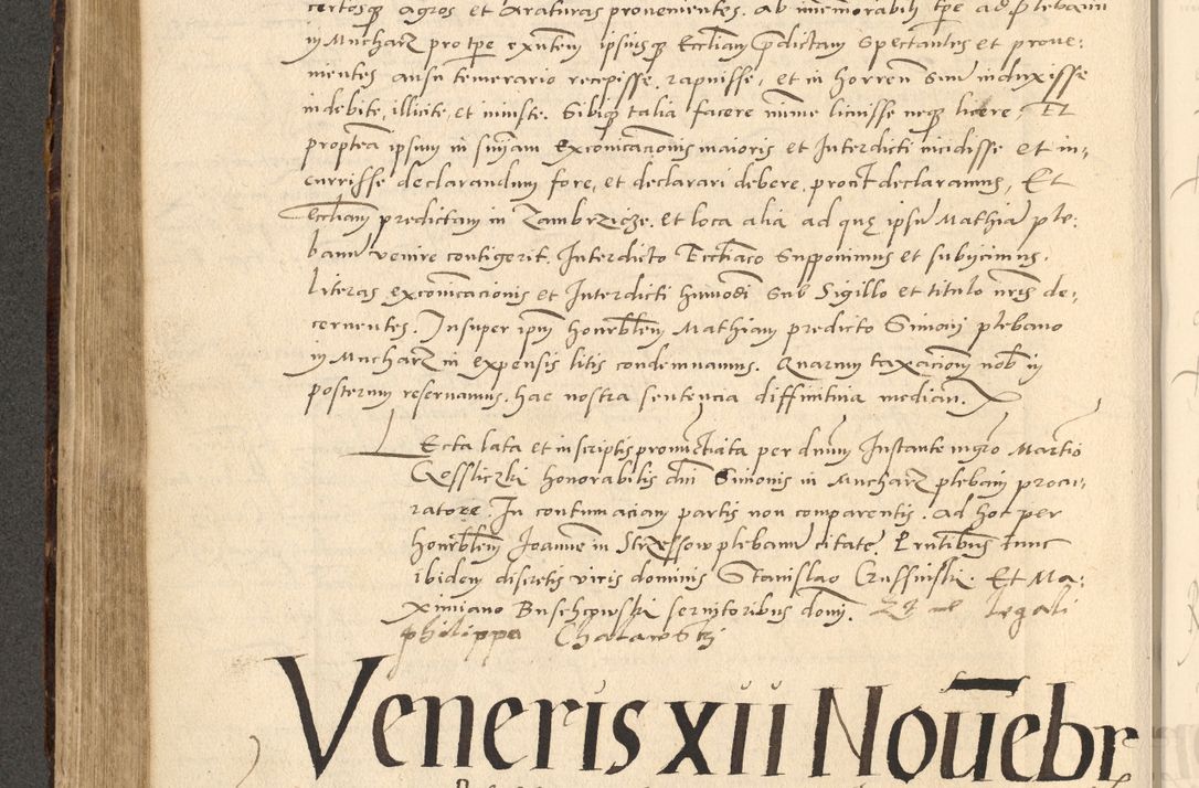 Zdjęcie nr 394 dla obiektu archiwalnego: Acta actorum causarum, sentenciarum et obligationum coram reverendo patre domino Paulo Crassowsky Varschoviensi et Omnium Sanctorum preposito, canonico vicarioque in spiritualibus ex commissione reverendissimi in Christo patris et domini domini Petri Dei gratia episcopi Cracoviensis ac officiali generali Cracoviensi ad annum Domini 1540, cuius indictio est 13, pontificatus sanctissimi in Christo patris et domini nostri domini Pauli divina providencia pape tercii anno sexto a die ac mense infrascriptis feliciter continuantur