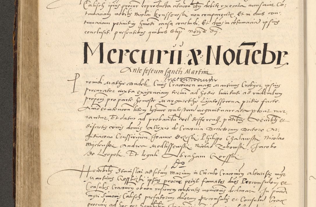 Zdjęcie nr 399 dla obiektu archiwalnego: Acta actorum causarum, sentenciarum et obligationum coram reverendo patre domino Paulo Crassowsky Varschoviensi et Omnium Sanctorum preposito, canonico vicarioque in spiritualibus ex commissione reverendissimi in Christo patris et domini domini Petri Dei gratia episcopi Cracoviensis ac officiali generali Cracoviensi ad annum Domini 1540, cuius indictio est 13, pontificatus sanctissimi in Christo patris et domini nostri domini Pauli divina providencia pape tercii anno sexto a die ac mense infrascriptis feliciter continuantur