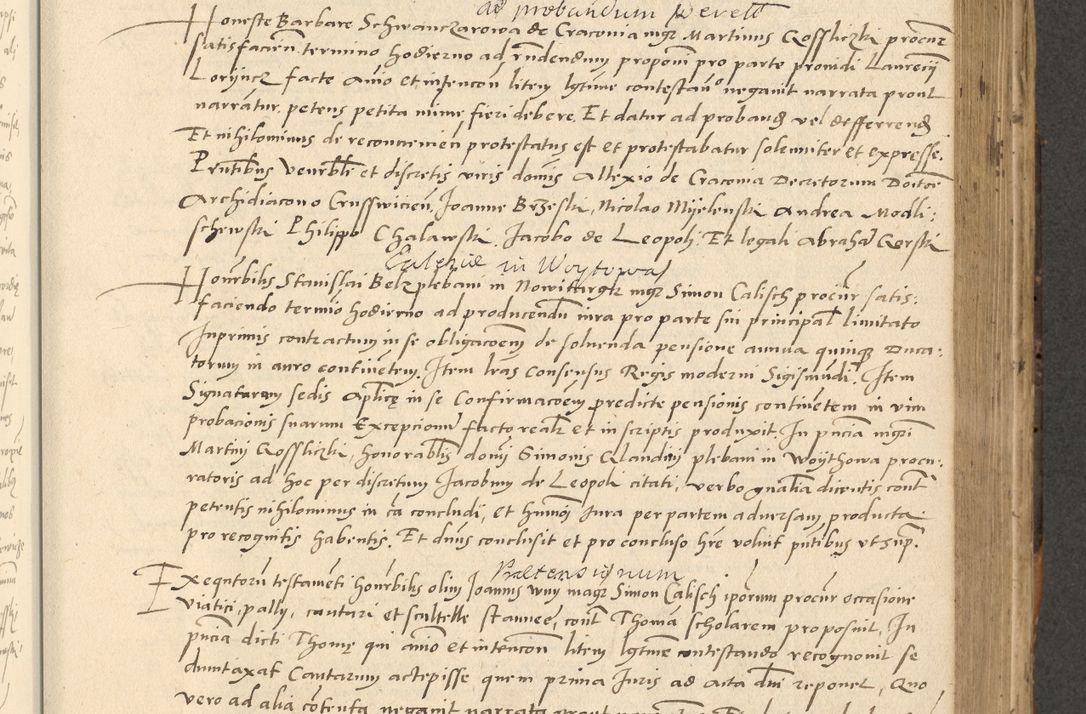 Zdjęcie nr 404 dla obiektu archiwalnego: Acta actorum causarum, sentenciarum et obligationum coram reverendo patre domino Paulo Crassowsky Varschoviensi et Omnium Sanctorum preposito, canonico vicarioque in spiritualibus ex commissione reverendissimi in Christo patris et domini domini Petri Dei gratia episcopi Cracoviensis ac officiali generali Cracoviensi ad annum Domini 1540, cuius indictio est 13, pontificatus sanctissimi in Christo patris et domini nostri domini Pauli divina providencia pape tercii anno sexto a die ac mense infrascriptis feliciter continuantur