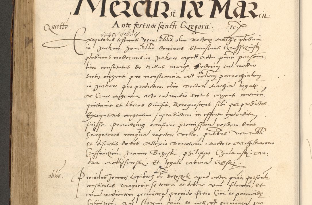 Zdjęcie nr 407 dla obiektu archiwalnego: Acta actorum causarum, sentenciarum et obligationum coram reverendo patre domino Paulo Crassowsky Varschoviensi et Omnium Sanctorum preposito, canonico vicarioque in spiritualibus ex commissione reverendissimi in Christo patris et domini domini Petri Dei gratia episcopi Cracoviensis ac officiali generali Cracoviensi ad annum Domini 1540, cuius indictio est 13, pontificatus sanctissimi in Christo patris et domini nostri domini Pauli divina providencia pape tercii anno sexto a die ac mense infrascriptis feliciter continuantur