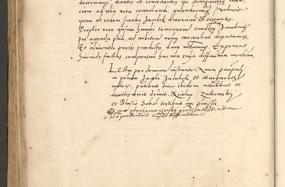 Zdjęcie nr 415 dla obiektu archiwalnego: Acta actorum causarum, sentenciarum et obligationum coram reverendo patre domino Paulo Crassowsky Varschoviensi et Omnium Sanctorum preposito, canonico vicarioque in spiritualibus ex commissione reverendissimi in Christo patris et domini domini Petri Dei gratia episcopi Cracoviensis ac officiali generali Cracoviensi ad annum Domini 1540, cuius indictio est 13, pontificatus sanctissimi in Christo patris et domini nostri domini Pauli divina providencia pape tercii anno sexto a die ac mense infrascriptis feliciter continuantur