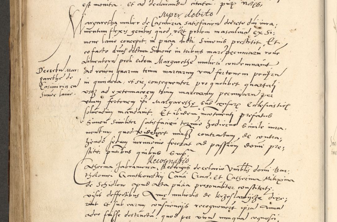 Zdjęcie nr 414 dla obiektu archiwalnego: Acta actorum causarum, sentenciarum et obligationum coram reverendo patre domino Paulo Crassowsky Varschoviensi et Omnium Sanctorum preposito, canonico vicarioque in spiritualibus ex commissione reverendissimi in Christo patris et domini domini Petri Dei gratia episcopi Cracoviensis ac officiali generali Cracoviensi ad annum Domini 1540, cuius indictio est 13, pontificatus sanctissimi in Christo patris et domini nostri domini Pauli divina providencia pape tercii anno sexto a die ac mense infrascriptis feliciter continuantur