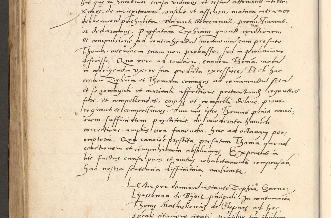 Zdjęcie nr 419 dla obiektu archiwalnego: Acta actorum causarum, sentenciarum et obligationum coram reverendo patre domino Paulo Crassowsky Varschoviensi et Omnium Sanctorum preposito, canonico vicarioque in spiritualibus ex commissione reverendissimi in Christo patris et domini domini Petri Dei gratia episcopi Cracoviensis ac officiali generali Cracoviensi ad annum Domini 1540, cuius indictio est 13, pontificatus sanctissimi in Christo patris et domini nostri domini Pauli divina providencia pape tercii anno sexto a die ac mense infrascriptis feliciter continuantur