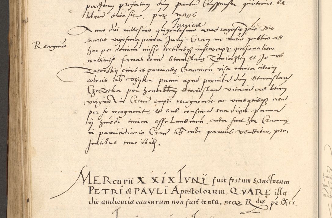 Zdjęcie nr 423 dla obiektu archiwalnego: Acta actorum causarum, sentenciarum et obligationum coram reverendo patre domino Paulo Crassowsky Varschoviensi et Omnium Sanctorum preposito, canonico vicarioque in spiritualibus ex commissione reverendissimi in Christo patris et domini domini Petri Dei gratia episcopi Cracoviensis ac officiali generali Cracoviensi ad annum Domini 1540, cuius indictio est 13, pontificatus sanctissimi in Christo patris et domini nostri domini Pauli divina providencia pape tercii anno sexto a die ac mense infrascriptis feliciter continuantur