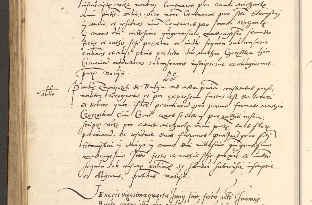 Zdjęcie nr 429 dla obiektu archiwalnego: Acta actorum causarum, sentenciarum et obligationum coram reverendo patre domino Paulo Crassowsky Varschoviensi et Omnium Sanctorum preposito, canonico vicarioque in spiritualibus ex commissione reverendissimi in Christo patris et domini domini Petri Dei gratia episcopi Cracoviensis ac officiali generali Cracoviensi ad annum Domini 1540, cuius indictio est 13, pontificatus sanctissimi in Christo patris et domini nostri domini Pauli divina providencia pape tercii anno sexto a die ac mense infrascriptis feliciter continuantur