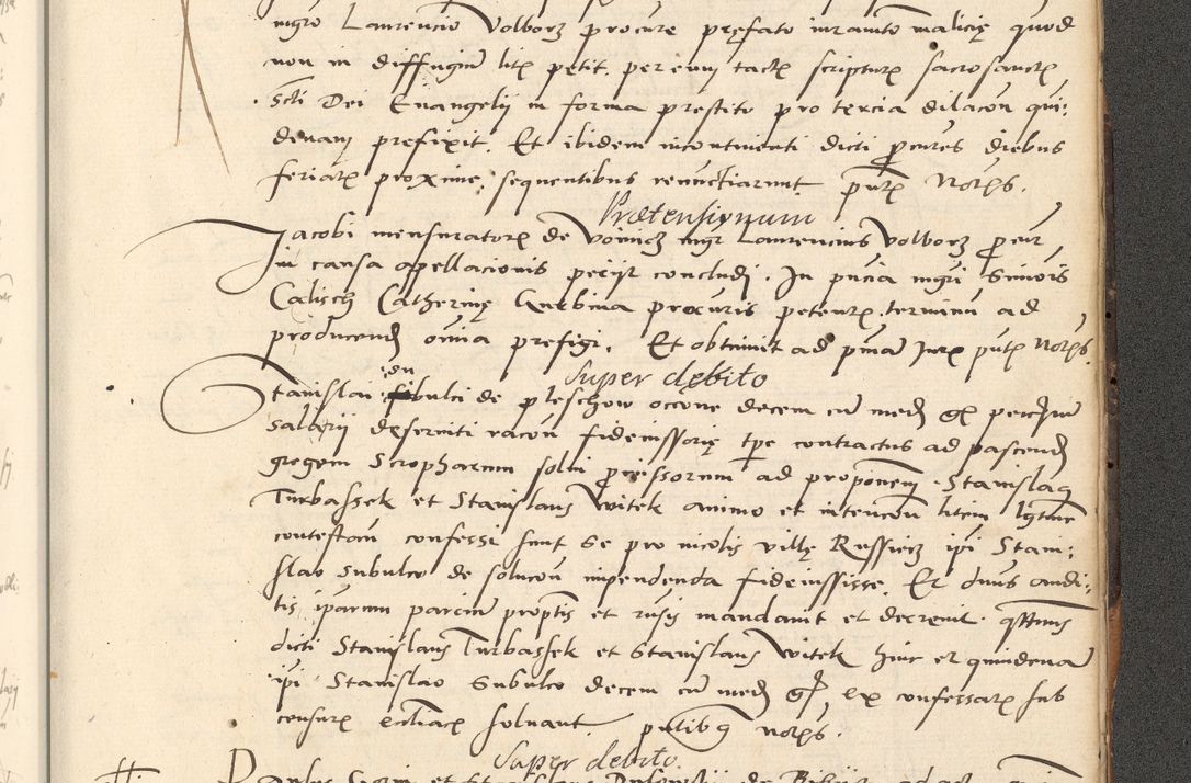 Zdjęcie nr 438 dla obiektu archiwalnego: Acta actorum causarum, sentenciarum et obligationum coram reverendo patre domino Paulo Crassowsky Varschoviensi et Omnium Sanctorum preposito, canonico vicarioque in spiritualibus ex commissione reverendissimi in Christo patris et domini domini Petri Dei gratia episcopi Cracoviensis ac officiali generali Cracoviensi ad annum Domini 1540, cuius indictio est 13, pontificatus sanctissimi in Christo patris et domini nostri domini Pauli divina providencia pape tercii anno sexto a die ac mense infrascriptis feliciter continuantur