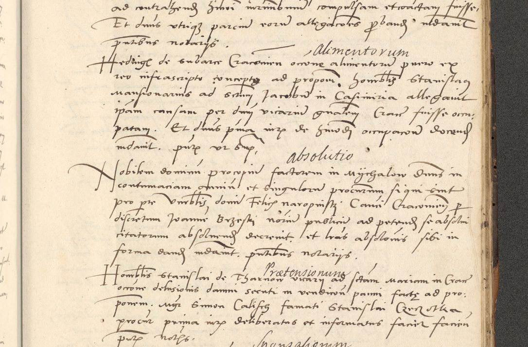 Zdjęcie nr 447 dla obiektu archiwalnego: Acta actorum causarum, sentenciarum et obligationum coram reverendo patre domino Paulo Crassowsky Varschoviensi et Omnium Sanctorum preposito, canonico vicarioque in spiritualibus ex commissione reverendissimi in Christo patris et domini domini Petri Dei gratia episcopi Cracoviensis ac officiali generali Cracoviensi ad annum Domini 1540, cuius indictio est 13, pontificatus sanctissimi in Christo patris et domini nostri domini Pauli divina providencia pape tercii anno sexto a die ac mense infrascriptis feliciter continuantur
