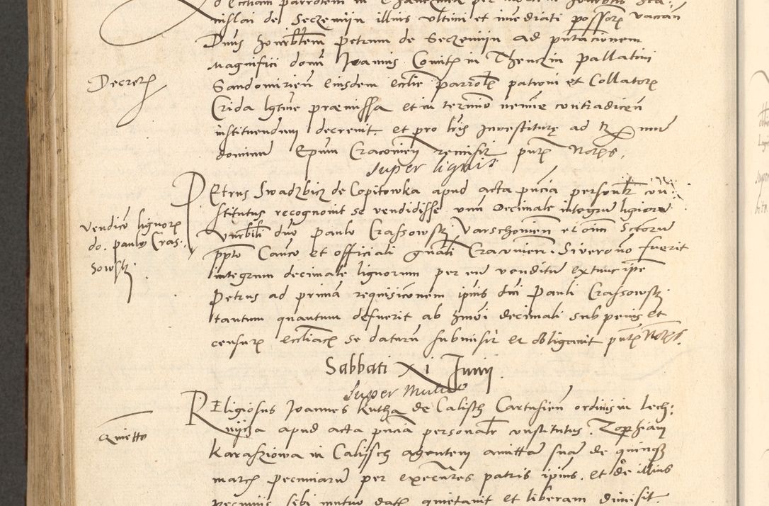 Zdjęcie nr 451 dla obiektu archiwalnego: Acta actorum causarum, sentenciarum et obligationum coram reverendo patre domino Paulo Crassowsky Varschoviensi et Omnium Sanctorum preposito, canonico vicarioque in spiritualibus ex commissione reverendissimi in Christo patris et domini domini Petri Dei gratia episcopi Cracoviensis ac officiali generali Cracoviensi ad annum Domini 1540, cuius indictio est 13, pontificatus sanctissimi in Christo patris et domini nostri domini Pauli divina providencia pape tercii anno sexto a die ac mense infrascriptis feliciter continuantur