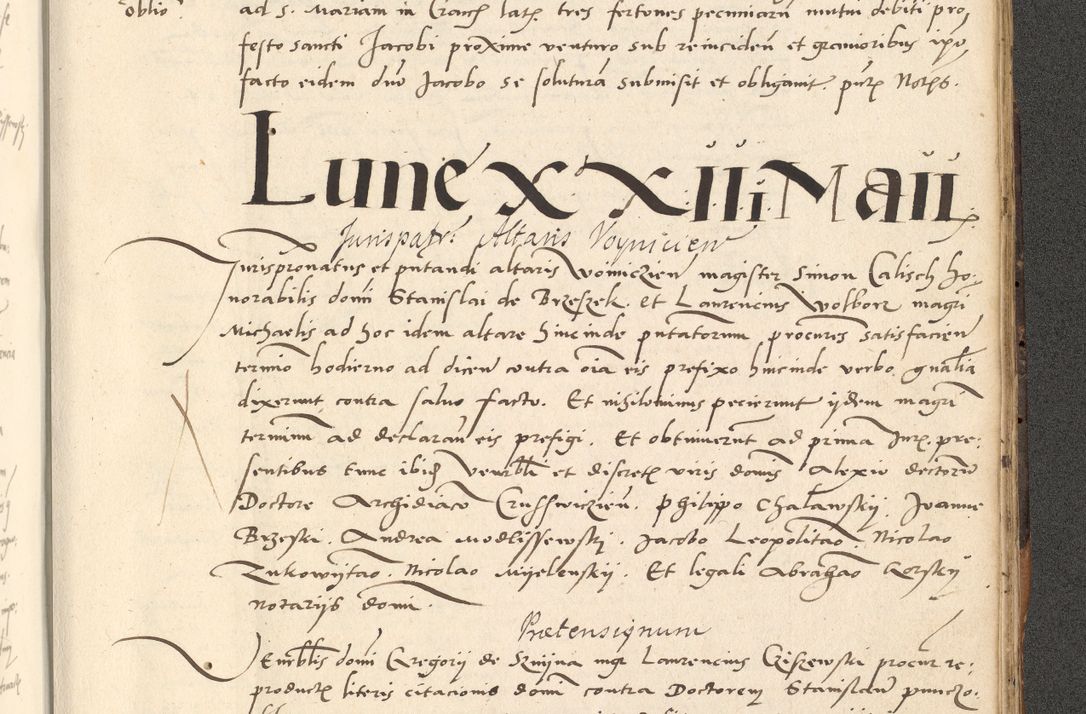 Zdjęcie nr 483 dla obiektu archiwalnego: Acta actorum causarum, sentenciarum et obligationum coram reverendo patre domino Paulo Crassowsky Varschoviensi et Omnium Sanctorum preposito, canonico vicarioque in spiritualibus ex commissione reverendissimi in Christo patris et domini domini Petri Dei gratia episcopi Cracoviensis ac officiali generali Cracoviensi ad annum Domini 1540, cuius indictio est 13, pontificatus sanctissimi in Christo patris et domini nostri domini Pauli divina providencia pape tercii anno sexto a die ac mense infrascriptis feliciter continuantur