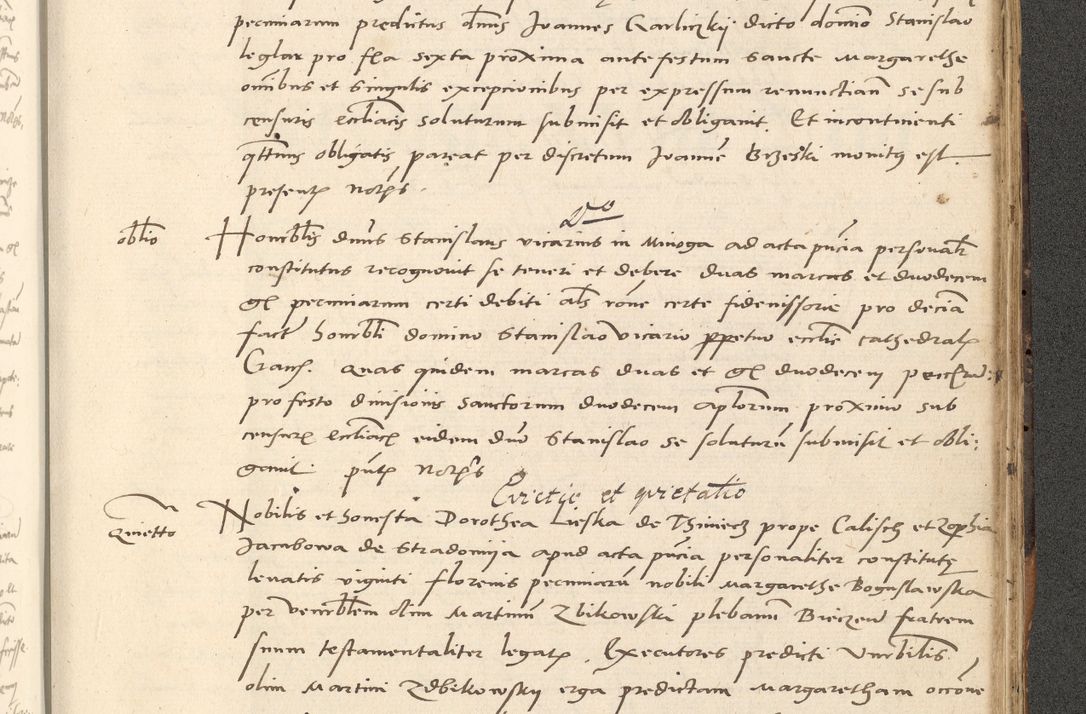 Zdjęcie nr 494 dla obiektu archiwalnego: Acta actorum causarum, sentenciarum et obligationum coram reverendo patre domino Paulo Crassowsky Varschoviensi et Omnium Sanctorum preposito, canonico vicarioque in spiritualibus ex commissione reverendissimi in Christo patris et domini domini Petri Dei gratia episcopi Cracoviensis ac officiali generali Cracoviensi ad annum Domini 1540, cuius indictio est 13, pontificatus sanctissimi in Christo patris et domini nostri domini Pauli divina providencia pape tercii anno sexto a die ac mense infrascriptis feliciter continuantur