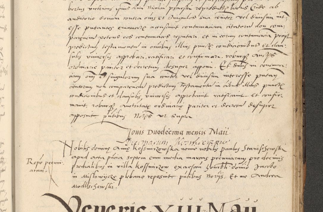 Zdjęcie nr 502 dla obiektu archiwalnego: Acta actorum causarum, sentenciarum et obligationum coram reverendo patre domino Paulo Crassowsky Varschoviensi et Omnium Sanctorum preposito, canonico vicarioque in spiritualibus ex commissione reverendissimi in Christo patris et domini domini Petri Dei gratia episcopi Cracoviensis ac officiali generali Cracoviensi ad annum Domini 1540, cuius indictio est 13, pontificatus sanctissimi in Christo patris et domini nostri domini Pauli divina providencia pape tercii anno sexto a die ac mense infrascriptis feliciter continuantur