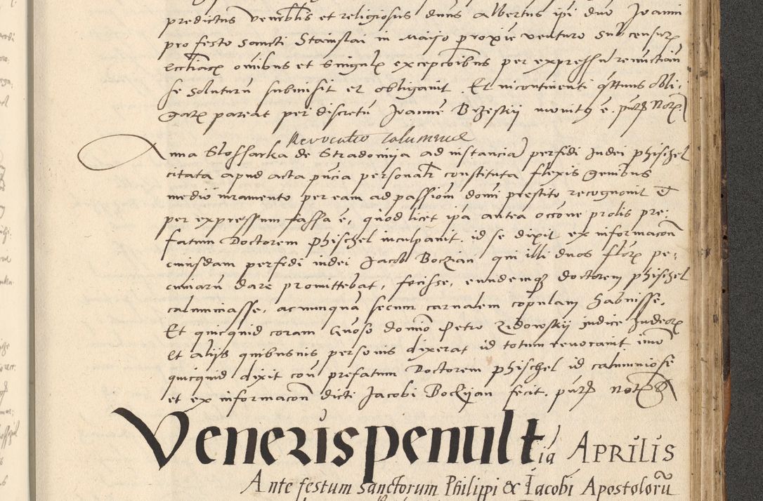 Zdjęcie nr 531 dla obiektu archiwalnego: Acta actorum causarum, sentenciarum et obligationum coram reverendo patre domino Paulo Crassowsky Varschoviensi et Omnium Sanctorum preposito, canonico vicarioque in spiritualibus ex commissione reverendissimi in Christo patris et domini domini Petri Dei gratia episcopi Cracoviensis ac officiali generali Cracoviensi ad annum Domini 1540, cuius indictio est 13, pontificatus sanctissimi in Christo patris et domini nostri domini Pauli divina providencia pape tercii anno sexto a die ac mense infrascriptis feliciter continuantur