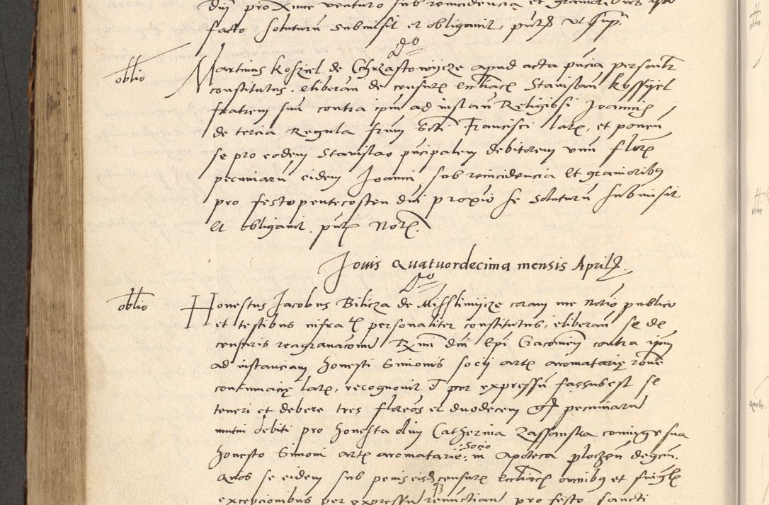 Zdjęcie nr 539 dla obiektu archiwalnego: Acta actorum causarum, sentenciarum et obligationum coram reverendo patre domino Paulo Crassowsky Varschoviensi et Omnium Sanctorum preposito, canonico vicarioque in spiritualibus ex commissione reverendissimi in Christo patris et domini domini Petri Dei gratia episcopi Cracoviensis ac officiali generali Cracoviensi ad annum Domini 1540, cuius indictio est 13, pontificatus sanctissimi in Christo patris et domini nostri domini Pauli divina providencia pape tercii anno sexto a die ac mense infrascriptis feliciter continuantur