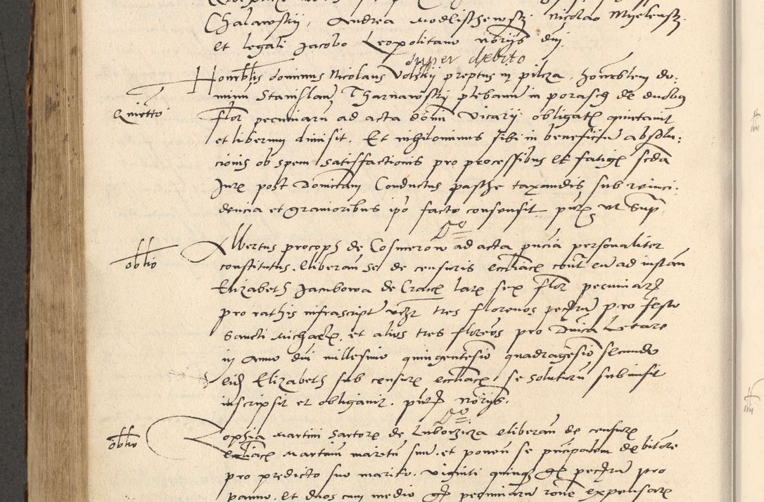 Zdjęcie nr 543 dla obiektu archiwalnego: Acta actorum causarum, sentenciarum et obligationum coram reverendo patre domino Paulo Crassowsky Varschoviensi et Omnium Sanctorum preposito, canonico vicarioque in spiritualibus ex commissione reverendissimi in Christo patris et domini domini Petri Dei gratia episcopi Cracoviensis ac officiali generali Cracoviensi ad annum Domini 1540, cuius indictio est 13, pontificatus sanctissimi in Christo patris et domini nostri domini Pauli divina providencia pape tercii anno sexto a die ac mense infrascriptis feliciter continuantur