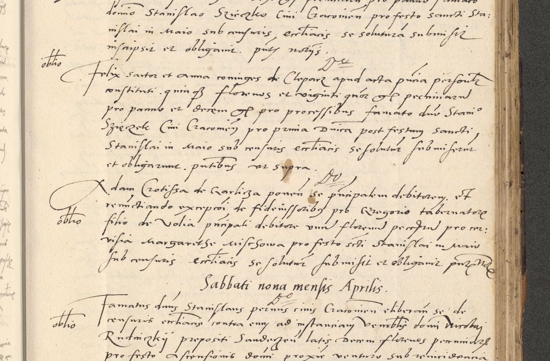 Zdjęcie nr 548 dla obiektu archiwalnego: Acta actorum causarum, sentenciarum et obligationum coram reverendo patre domino Paulo Crassowsky Varschoviensi et Omnium Sanctorum preposito, canonico vicarioque in spiritualibus ex commissione reverendissimi in Christo patris et domini domini Petri Dei gratia episcopi Cracoviensis ac officiali generali Cracoviensi ad annum Domini 1540, cuius indictio est 13, pontificatus sanctissimi in Christo patris et domini nostri domini Pauli divina providencia pape tercii anno sexto a die ac mense infrascriptis feliciter continuantur